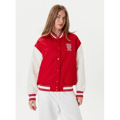 Guess Jeans Bundy bomber W5YL15 WHAA2 Červená Regular Fit Ženy Guess Jeans Bundy bomber W5YL15 WHAA2 Červená Regular Fit Ženy