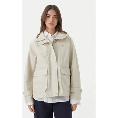 Tommy Hilfiger Prechodná bunda Utility WW0WW48612 Svetlo béžová Relaxed Fit Ženy Tommy Hilfiger Prechodná bunda Utility WW0WW48612 Svetlo béžová Relaxed Fit Ženy