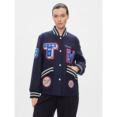 Tommy Hilfiger Bundy bomber Collegiate Wool Blend Varsity WW0WW40479 Tmavomodrá Regular Fit Ženy Tommy Hilfiger Bundy bomber Collegiate Wool Blend Varsity WW0WW40479 Tmavomodrá Regular Fit Ženy