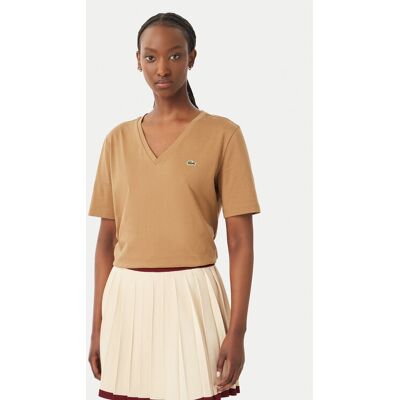 Lacoste Tričko TF7300 Hnedá Regular Fit Ženy Lacoste Tričko TF7300 Hnedá Regular Fit Ženy