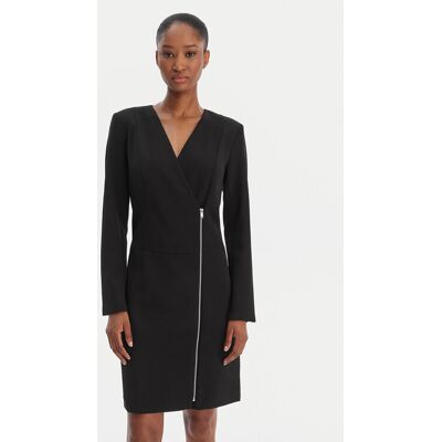 DKNY Koktejlové šaty DD5N2P53 Čierna Regular Fit Ženy DKNY Koktejlové šaty DD5N2P53 Čierna Regular Fit Ženy