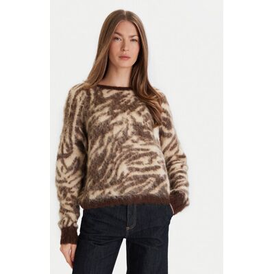 ViCOLO Sveter 55044F Hnedá Regular Fit Ženy ViCOLO Sveter 55044F Hnedá Regular Fit Ženy