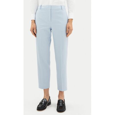 Tommy Hilfiger Bavlnené nohavice Core WW0WW39723 Modrá Straight Fit Ženy Tommy Hilfiger Bavlnené nohavice Core WW0WW39723 Modrá Straight Fit Ženy