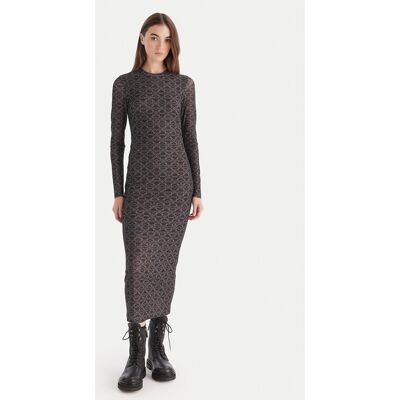 HUGO Každodenné šaty Nastan 50542400 Čierna Slim Fit Ženy HUGO Každodenné šaty Nastan 50542400 Čierna Slim Fit Ženy