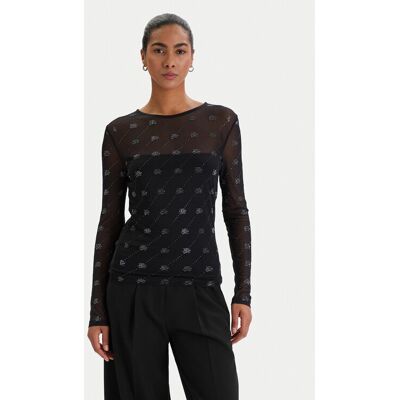KARL LAGERFELD Blúzka B1W17024 Čierna Slim Fit Ženy KARL LAGERFELD Blúzka B1W17024 Čierna Slim Fit Ženy