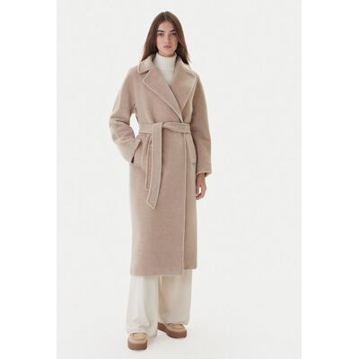 Weekend Max Mara Vlnený kabát Tempera 2525016082 Béžová Regular Fit Ženy Weekend Max Mara Vlnený kabát Tempera 2525016082 Béžová Regular Fit Ženy