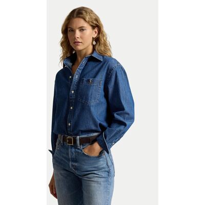 Polo Ralph Lauren džínsová košeľa 211B17146001 Modrá Regular Fit Ženy Polo Ralph Lauren džínsová košeľa 211B17146001 Modrá Regular Fit Ženy