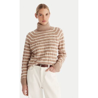 Tommy Hilfiger Rolák WW0WW46791 Béžová Regular Fit Ženy Tommy Hilfiger Rolák WW0WW46791 Béžová Regular Fit Ženy