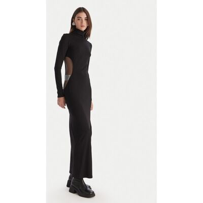 Patrizia Pepe Večerné šaty 2A2968 J338 Čierna Regular Fit Ženy Patrizia Pepe Večerné šaty 2A2968 J338 Čierna Regular Fit Ženy