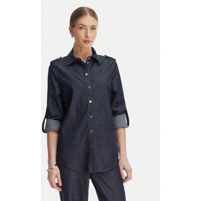 Marciano Guess džínsová košeľa G6GH29 D1082 Tmavomodrá Regular Fit Ženy Marciano Guess džínsová košeľa G6GH29 D1082 Tmavomodrá Regular Fit Ženy