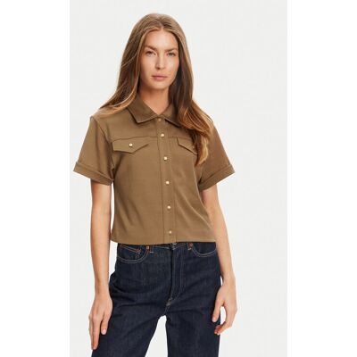 Tommy Hilfiger Košeľa Gold Button WW0WW44626 Hnedá Regular Fit Ženy Tommy Hilfiger Košeľa Gold Button WW0WW44626 Hnedá Regular Fit Ženy
