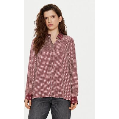 Tommy Hilfiger Košeľa WW0WW44036 Bordová Relaxed Fit Ženy Tommy Hilfiger Košeľa WW0WW44036 Bordová Relaxed Fit Ženy