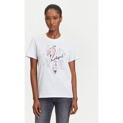 KARL LAGERFELD Tričko A3W17099 Biela Regular Fit Ženy KARL LAGERFELD Tričko A3W17099 Biela Regular Fit Ženy