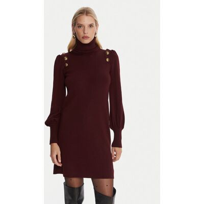 Luisa Spagnoli Úpletové šaty Moduno 100056 Bordová Regular Fit Ženy Luisa Spagnoli Úpletové šaty Moduno 100056 Bordová Regular Fit Ženy
