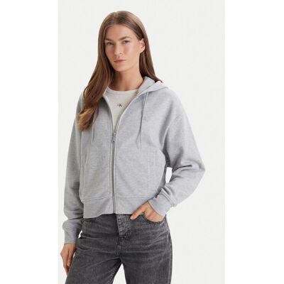 Calvin Klein Jeans Mikina Monogram LV047F208G Sivá Relaxed Fit Ženy Calvin Klein Jeans Mikina Monogram LV047F208G Sivá Relaxed Fit Ženy
