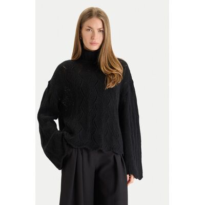 TWINSET Rolák 252TT3424 Čierna Relaxed Fit Ženy TWINSET Rolák 252TT3424 Čierna Relaxed Fit Ženy