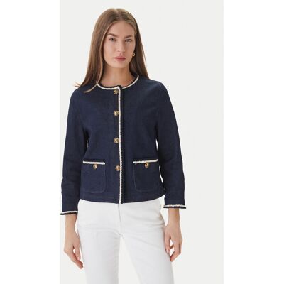 Luisa Spagnoli Sako Vario 542793 Tmavomodrá Regular Fit Ženy Luisa Spagnoli Sako Vario 542793 Tmavomodrá Regular Fit Ženy