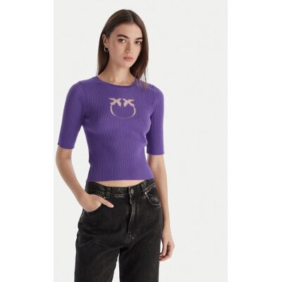 PINKO Blúzka Tritone Maglia 102017 A18M Fialová Slim Fit Ženy PINKO Blúzka Tritone Maglia 102017 A18M Fialová Slim Fit Ženy