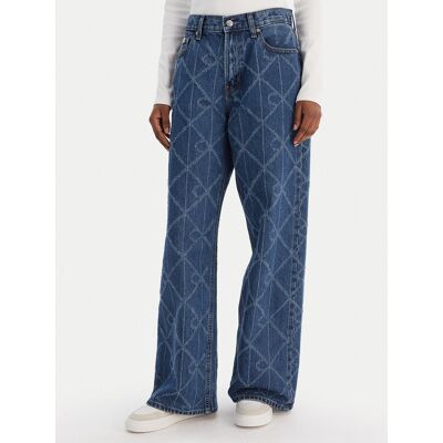Calvin Klein Jeans Džínsy Low Rise Baggy LV047D709G Modrá Loose Fit Ženy Calvin Klein Jeans Džínsy Low Rise Baggy LV047D709G Modrá Loose Fit Ženy