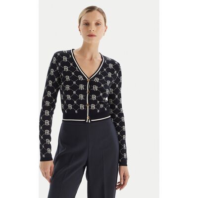 Fracomina Kardigán FR25WT8036K414F8 Tmavomodrá Regular Fit Ženy Fracomina Kardigán FR25WT8036K414F8 Tmavomodrá Regular Fit Ženy