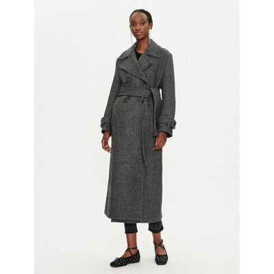 PINKO Vlnený kabát Calice 104041 A23R I75 Sivá Regular Fit Ženy PINKO Vlnený kabát Calice 104041 A23R I75 Sivá Regular Fit Ženy