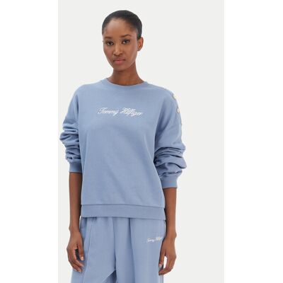 Tommy Hilfiger Mikina Script WW0WW48783 Modrá Relaxed Fit Ženy Tommy Hilfiger Mikina Script WW0WW48783 Modrá Relaxed Fit Ženy