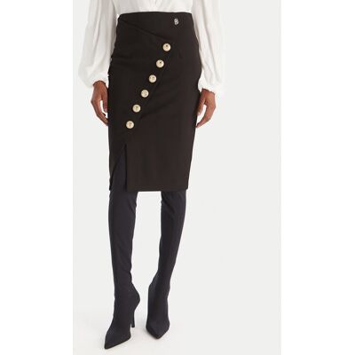 Babylon Puzdrová sukňa S00609 Čierna Regular Fit Ženy Babylon Puzdrová sukňa S00609 Čierna Regular Fit Ženy