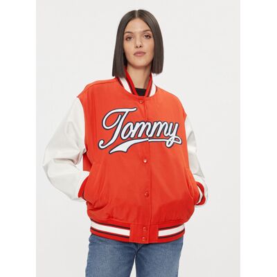 Tommy Jeans Bundy bomber Letterman DW0DW17233 Červená Relaxed Fit Ženy Tommy Jeans Bundy bomber Letterman DW0DW17233 Červená Relaxed Fit Ženy
