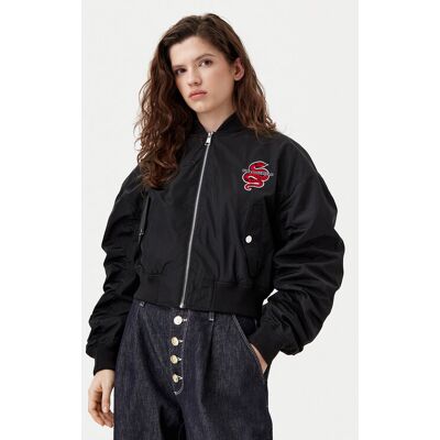 KARL LAGERFELD Bundy bomber A1W14039 Čierna Regular Fit Ženy KARL LAGERFELD Bundy bomber A1W14039 Čierna Regular Fit Ženy