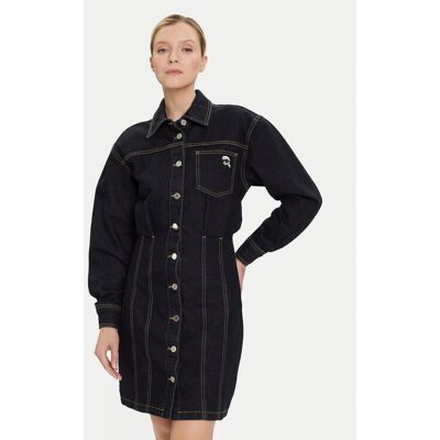 KARL LAGERFELD Džínsové šaty A4W13019 Tmavomodrá Relaxed Fit Ženy KARL LAGERFELD Džínsové šaty A4W13019 Tmavomodrá Relaxed Fit Ženy