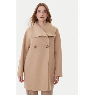 Armani Exchange Vlnený kabát XW000715 AF16216 U1051 Béžová Relaxed Fit Ženy Armani Exchange Vlnený kabát XW000715 AF16216 U1051 Béžová Relaxed Fit Ženy
