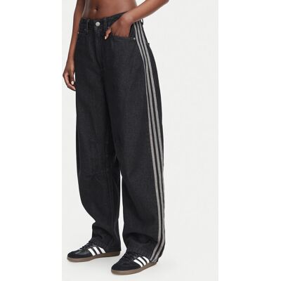 adidas Džínsy KQ6474 Čierna Barrel Fit Ženy adidas Džínsy KQ6474 Čierna Barrel Fit Ženy