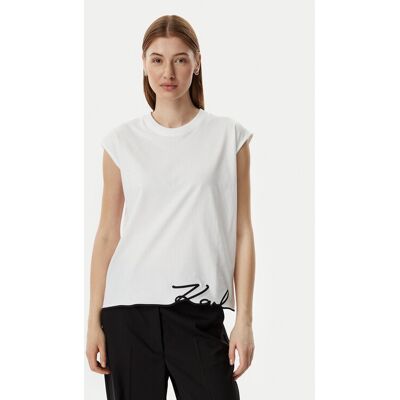 KARL LAGERFELD Tričko B2W17018 Biela Regular Fit Ženy KARL LAGERFELD Tričko B2W17018 Biela Regular Fit Ženy