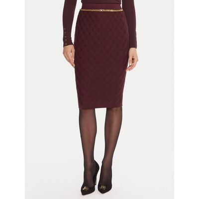 Elisabetta Franchi Puzdrová sukňa GK-20B-56E2-V390 Bordová Slim Fit Ženy Elisabetta Franchi Puzdrová sukňa GK-20B-56E2-V390 Bordová Slim Fit Ženy