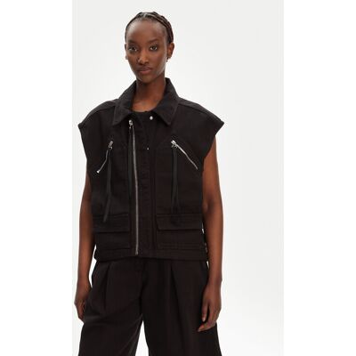 PINKO Vesta Gerard Gilet 105237 A2M8 Čierna Regular Fit Ženy PINKO Vesta Gerard Gilet 105237 A2M8 Čierna Regular Fit Ženy
