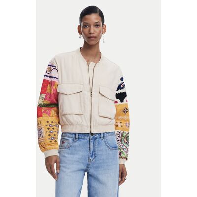 Desigual Bundy bomber Austin 25SWEW51 Béžová Regular Fit Ženy Desigual Bundy bomber Austin 25SWEW51 Béžová Regular Fit Ženy