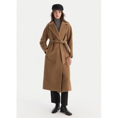 Weekend Max Mara Vlnený kabát Tempera 2525016082 Hnedá Regular Fit Ženy Weekend Max Mara Vlnený kabát Tempera 2525016082 Hnedá Regular Fit Ženy