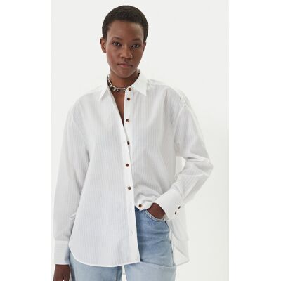 HUGO Košeľa Erigeron 50559507 Biela Relaxed Fit Ženy HUGO Košeľa Erigeron 50559507 Biela Relaxed Fit Ženy