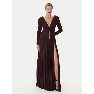 Elisabetta Franchi Večerné šaty AB-R40-57E2-V850 Bordová Regular Fit Ženy Elisabetta Franchi Večerné šaty AB-R40-57E2-V850 Bordová Regular Fit Ženy