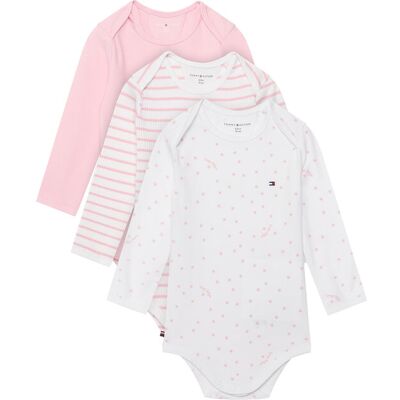 Tommy Hilfiger Súprava detských body 3 Pack Seasonal Body Ls Giftbox KN0KN02254 Svetloružová Deti Tommy Hilfiger Súprava detských body 3 Pack Seasonal Body Ls Giftbox KN0KN02254 Svetloružová Deti