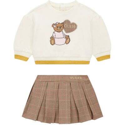 Guess Set mikina a sukňa A6BG02 K5964 Krémová Regular Fit Deti Guess Set mikina a sukňa A6BG02 K5964 Krémová Regular Fit Deti