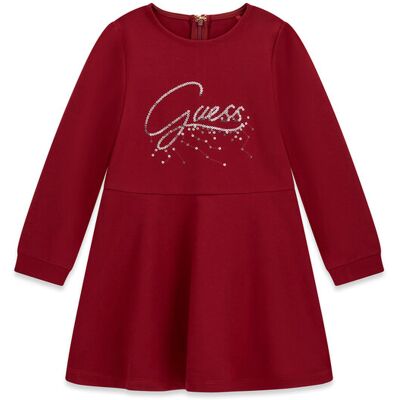 Guess Každodenné šaty K6BK02 K5928 Tmavo červená Regular Fit Deti Guess Každodenné šaty K6BK02 K5928 Tmavo červená Regular Fit Deti
