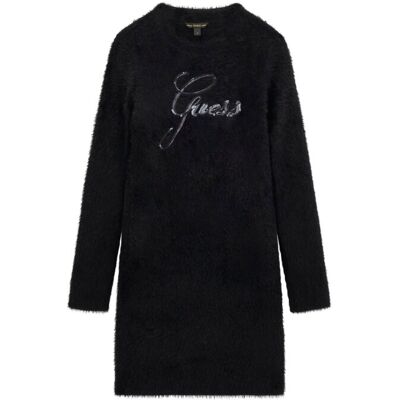Guess Úpletové šaty J6BK05 Z1294 Čierna Regular Fit Deti Guess Úpletové šaty J6BK05 Z1294 Čierna Regular Fit Deti