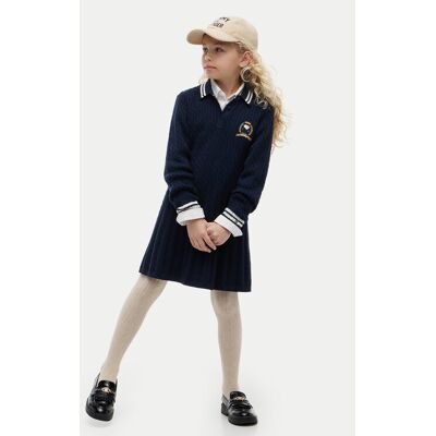 Tommy Hilfiger Úpletové šaty KG0KG09610 Tmavomodrá Regular Fit Deti Tommy Hilfiger Úpletové šaty KG0KG09610 Tmavomodrá Regular Fit Deti