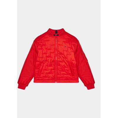 Tommy Hilfiger Bundy bomber KG0KG07795 D Červená Boxy Fit Deti Tommy Hilfiger Bundy bomber KG0KG07795 D Červená Boxy Fit Deti