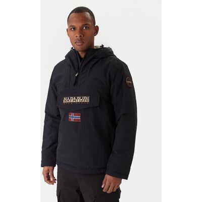Napapijri Bunda anorak Rainforest Winter 3 NP0A4GMC Čierna Regular Fit Muži Napapijri Bunda anorak Rainforest Winter 3 NP0A4GMC Čierna Regular Fit Muži