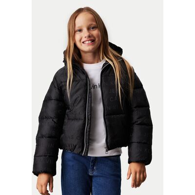 Calvin Klein Jeans Zimné bundy Logo Aop IG0IG02730 Čierna Regular Fit Deti Calvin Klein Jeans Zimné bundy Logo Aop IG0IG02730 Čierna Regular Fit Deti