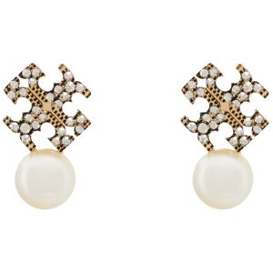Tory Burch Náušnice LOGO AND PEARL STUD EARRINGS 184422 Zlatá Ženy Tory Burch Náušnice LOGO AND PEARL STUD EARRINGS 184422 Zlatá Ženy