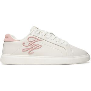 Tommy Hilfiger Sneakersy Th Icon Court Script FW0FW09363 Biela Ženy Tommy Hilfiger Sneakersy Th Icon Court Script FW0FW09363 Biela Ženy
