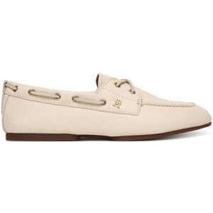 Tommy Hilfiger Poltopánky Th Sleek Leather Boat Shoe FW0FW09148 Écru Ženy Tommy Hilfiger Poltopánky Th Sleek Leather Boat Shoe FW0FW09148 Écru Ženy